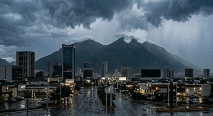 Las autoridades de Nuevo León advierten sobre posibles inundaciones y vientos intensos en la región, se recomienda precaución.