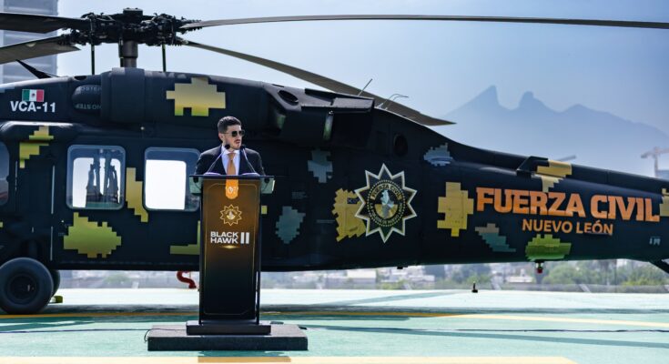 El gobernador de Nuevo León suma un segundo Black Hawk para mejorar la seguridad en el estado con vigilancia aérea.
